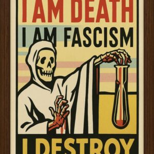 Anti-Fascism Political Poster, Grim Reaper I Am Death I Destroy Wall Art Print