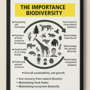 Educational Biodiversity Poster, Importance of Ecosystem Balance Wall Art