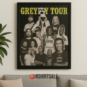 Greyday Tour Poster, Black and White Rap Artist Collage Wall Art