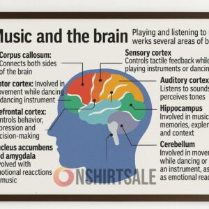 Music and the Brain Infographic Poster, How Music Stimulates Brain Activity