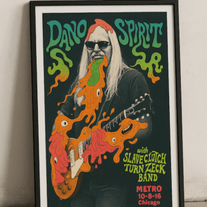 Psychedelic Rock Concert Poster Dano Spirit Live at Metro Chicago 2