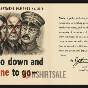 Two Down One to Go, Vintage War Poster, WWII Propaganda Poster, Department Pamphlet Wall Art