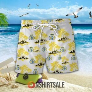 Union Saint Gilloise Hawaiian Shirt and Shorts Set Tropical Soccer 2