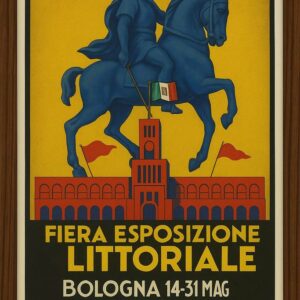 Vintage Italian Fair Poster, Fiera Esposizione  Littoriale Bologna Travel Art Print