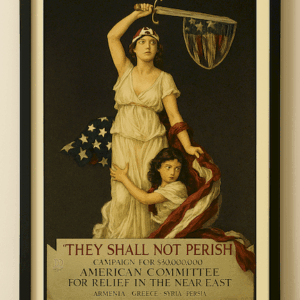WWI Propaganda Poster They Shall Not Perish American Committee Relief Print Vintage Patriotic Wall Art 2