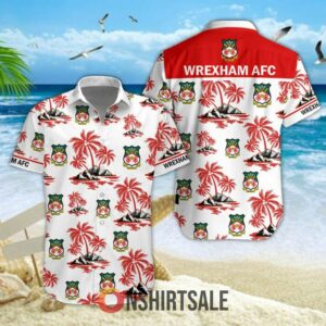 Wrexham AFC Summer Hawaiian Shirt and Shorts Set, Tropical Soccer Beach Outfit For Fans